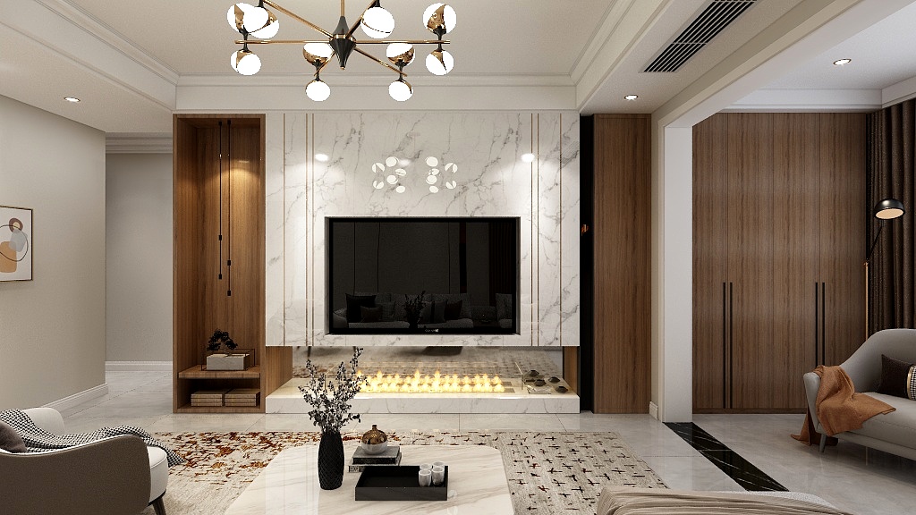 一品设计YP-132m²轻奢-恒大未来城装修效果图