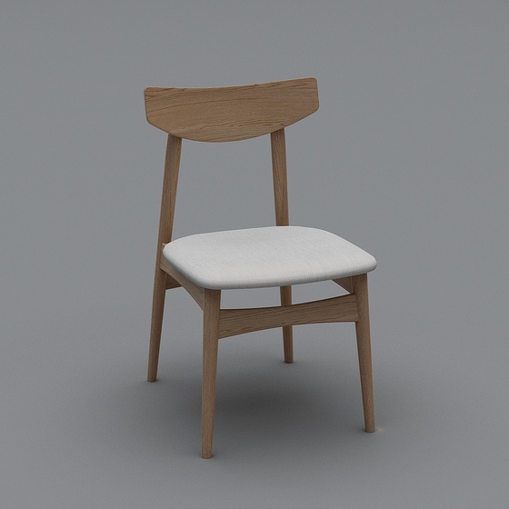 Brown Dining Chair 3D Model Without Arms for Elegant Dining Rooms