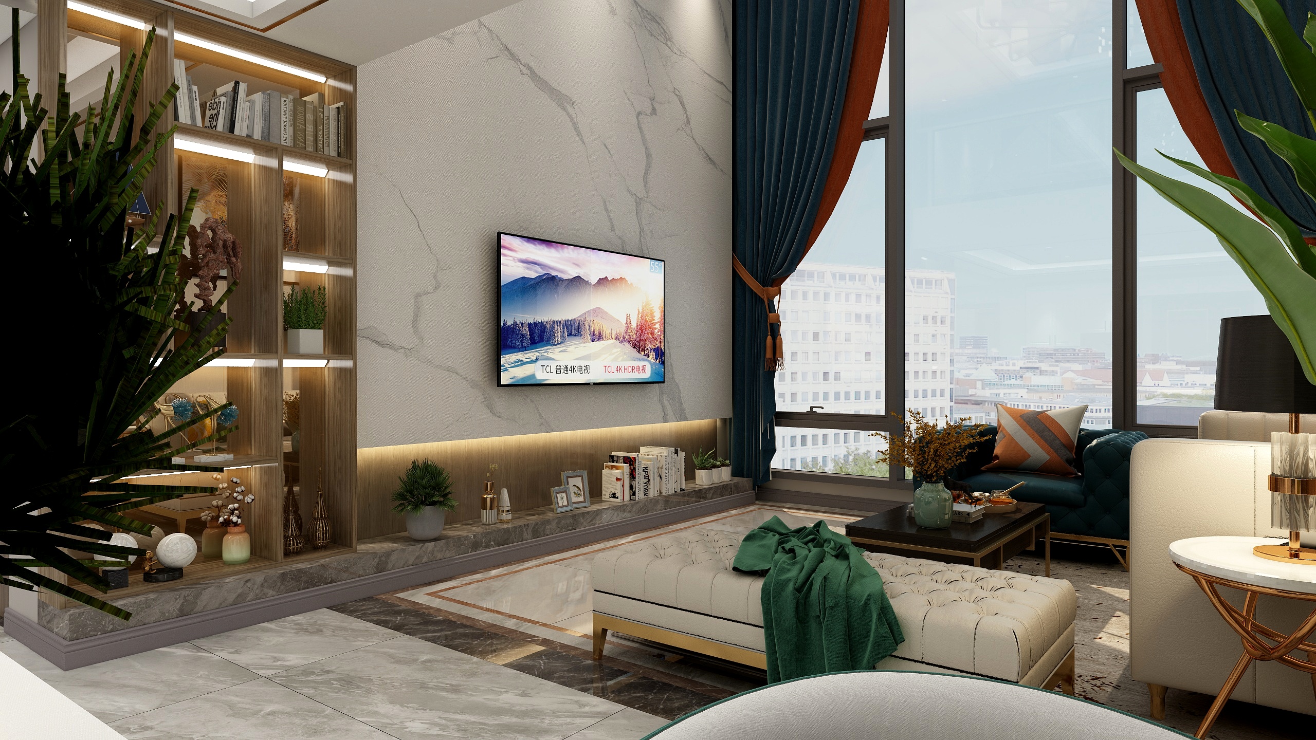 伟7213-现代轻奢别墅两层设计装修效果图