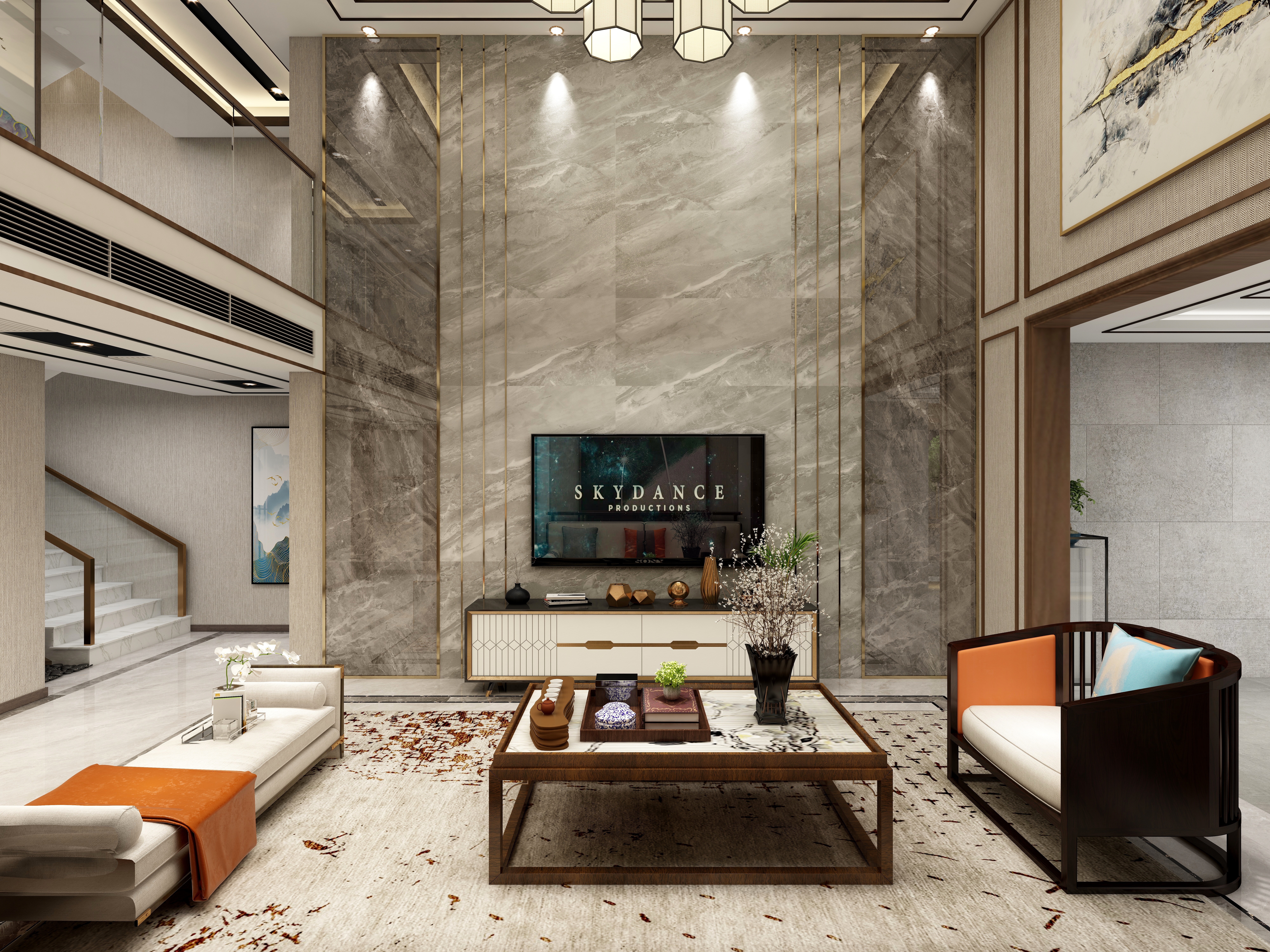 安邸家居设计工作室-【现代中式】一广东张先生400㎡新中式三层别墅-装修设计方案