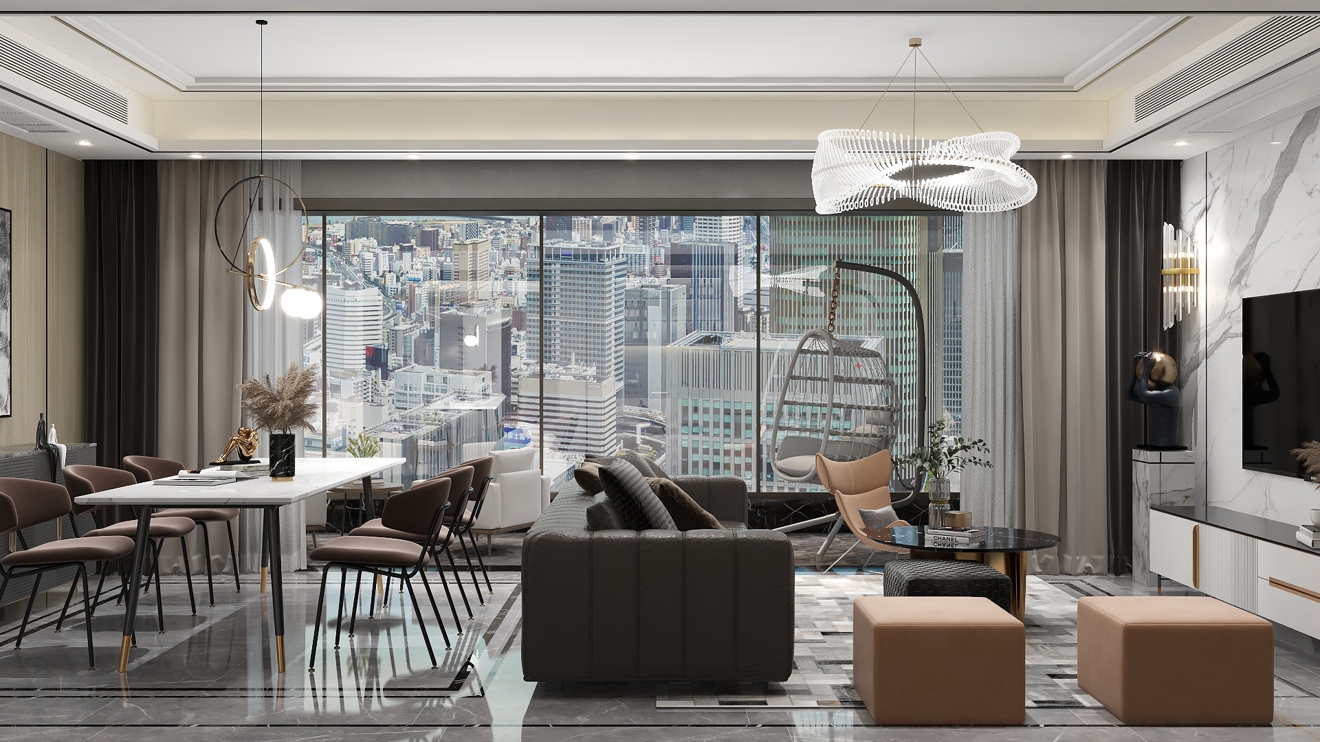 QC設記-现代轻奢-天空云镜-装修设计方案