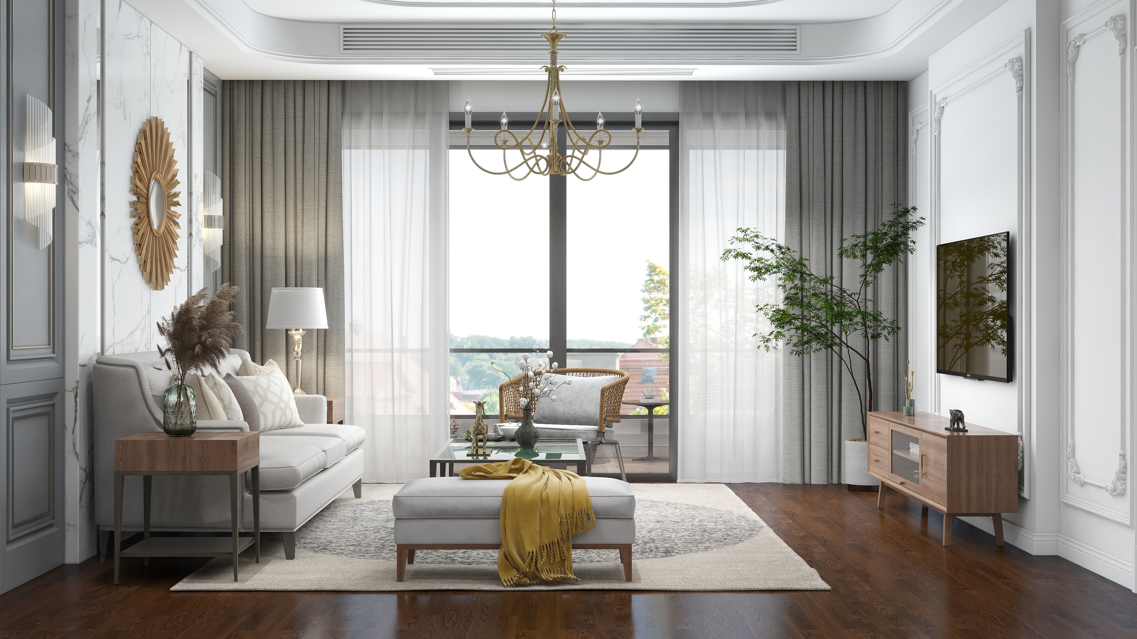 一一咦-125平现代美式【酷渲染Master（0624）-装修设计方案