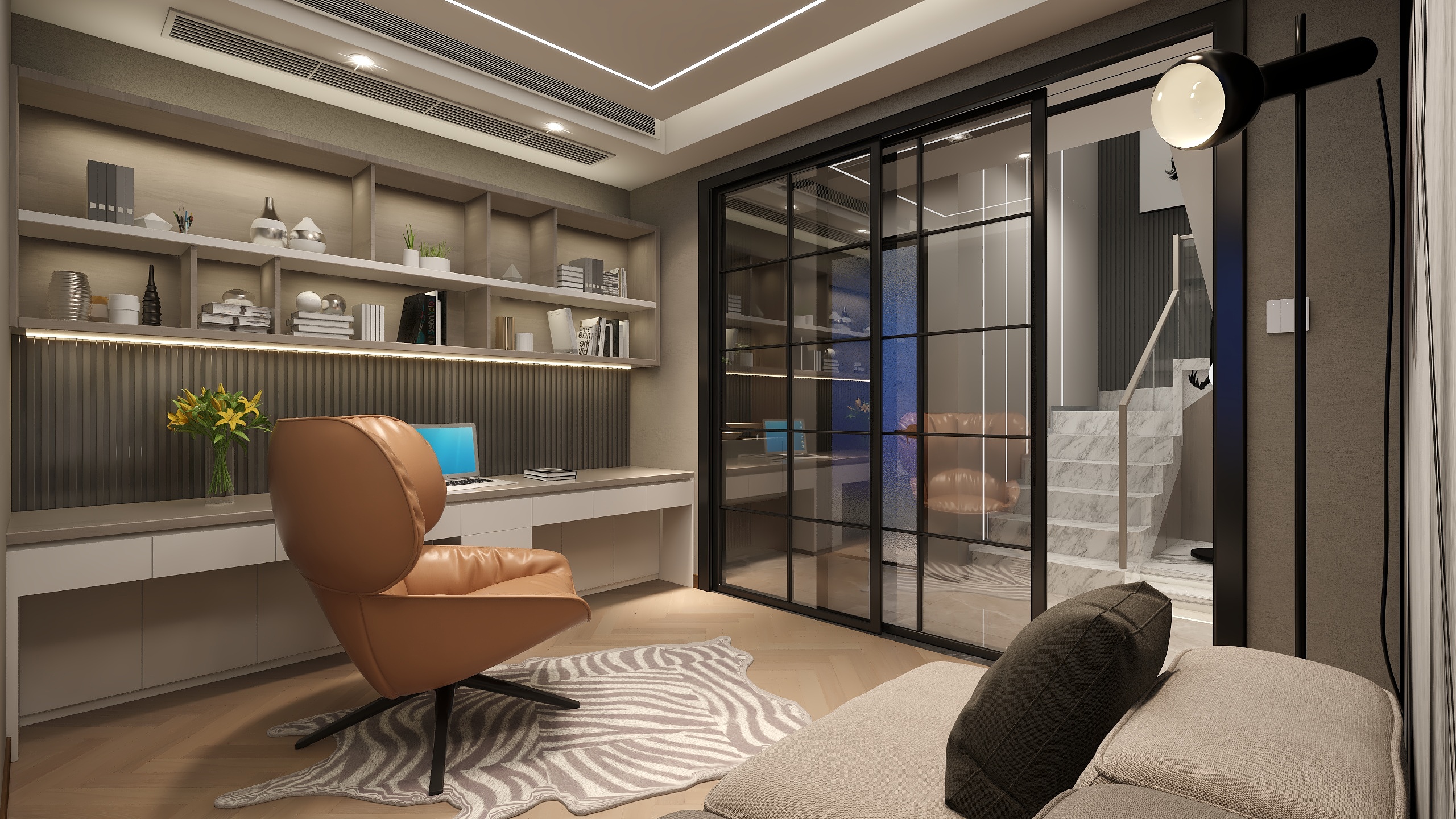 吴坚-现代两层别墅丨华灯初上,夜幕流光下的心灵居所装修效果图