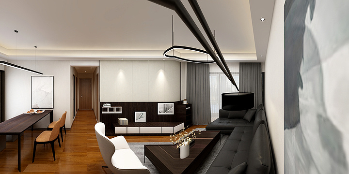 HOWIE陽YL-中森华府b1户型-现代简约风格-装修设计方案