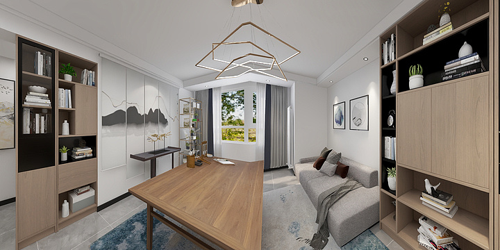 南落柒-弘扬广场两居室效果-装修设计方案