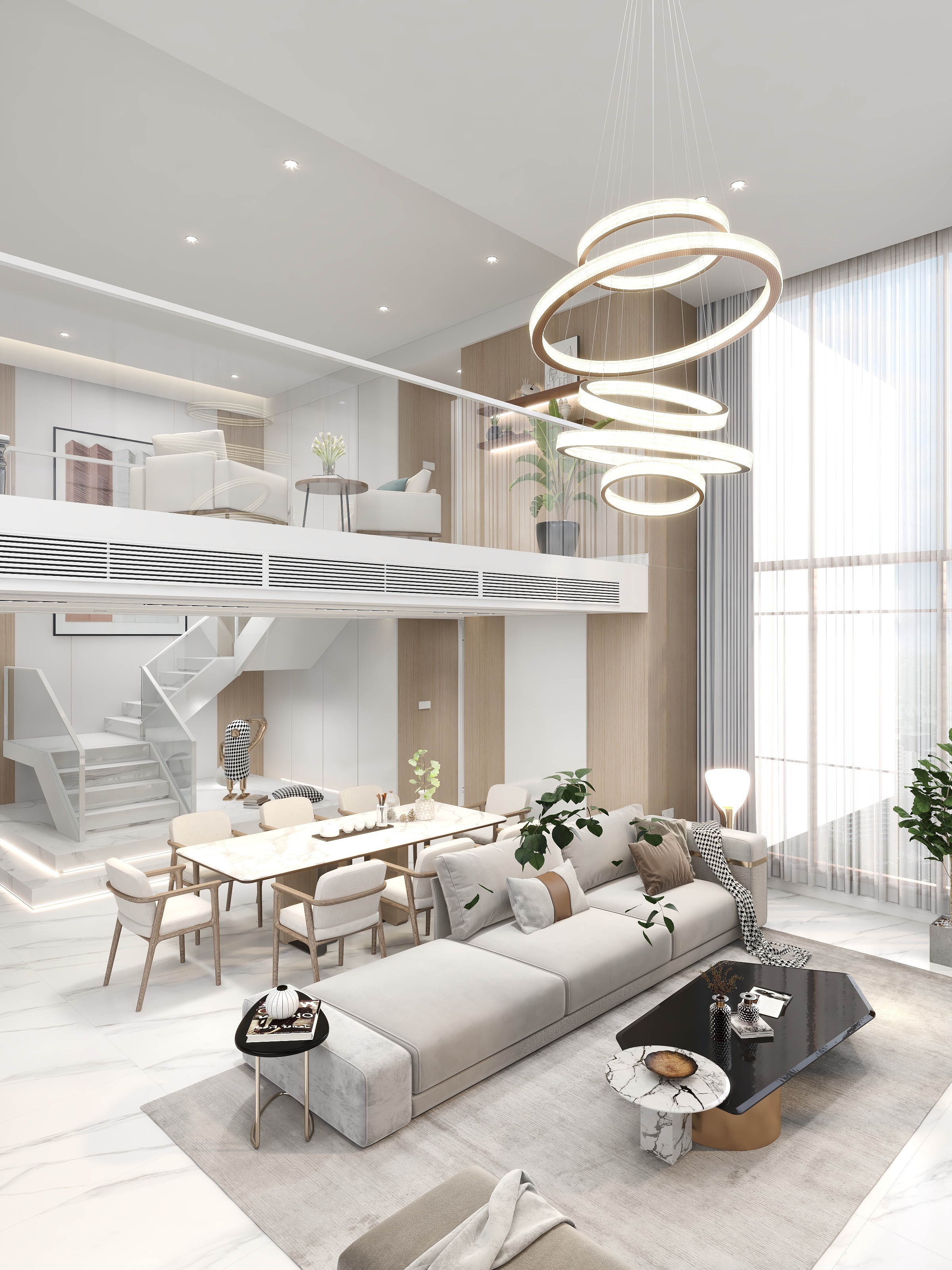 设计师辣椒-175平方复试别墅现代简约风格三居-装修设计方案