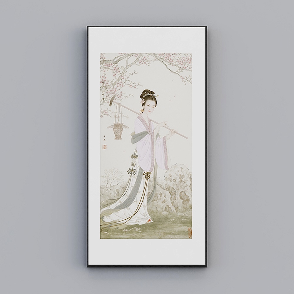 臣萱全屋配画-现代中式客厅玄关装饰画-单幅- 金陵十二钗F