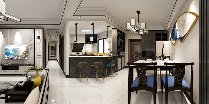 王正林高端定制-金大地中间户新中式-装修设计方案