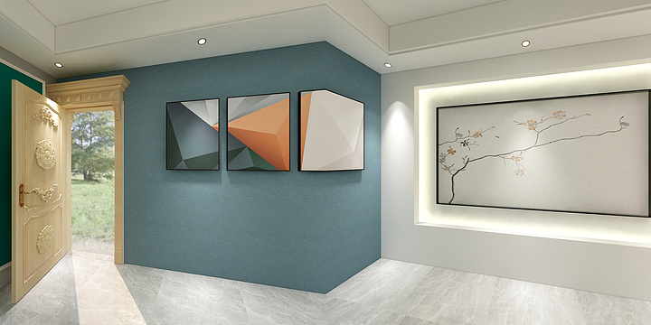 醉美夕阳红-背景和柜子画法练习图-装修设计方案