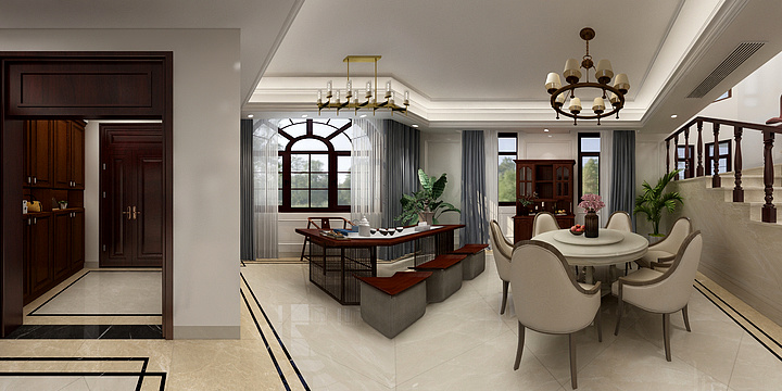 设计师木意-玫瑰园一楼-装修设计方案