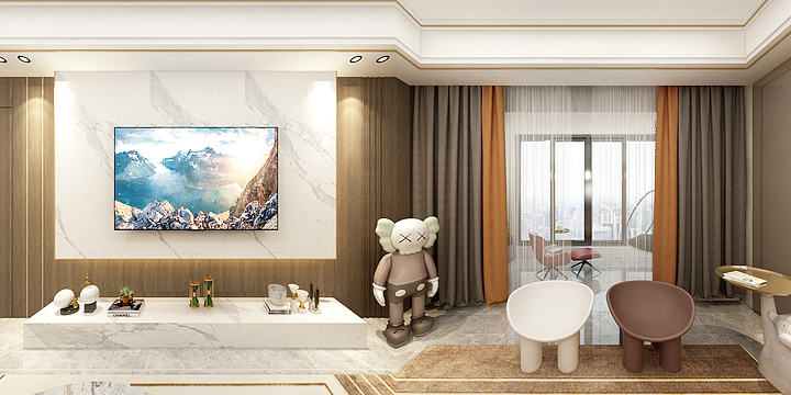 设计师莹莹G-大河国际样板房128平方户型酷家-副本-副本-装修设计方案