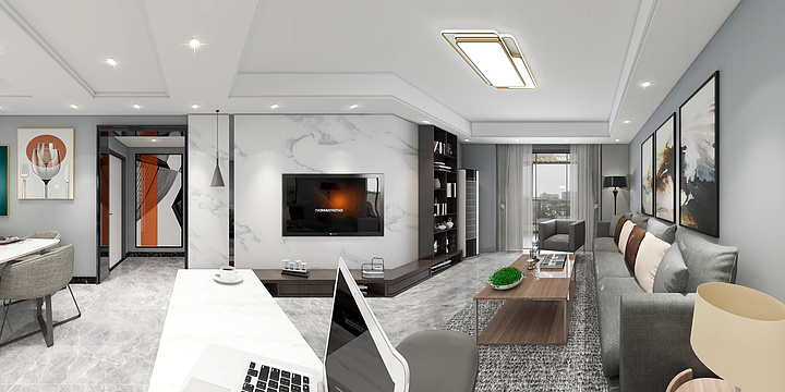 邹邹制图-140m²-现代三居-装修设计方案