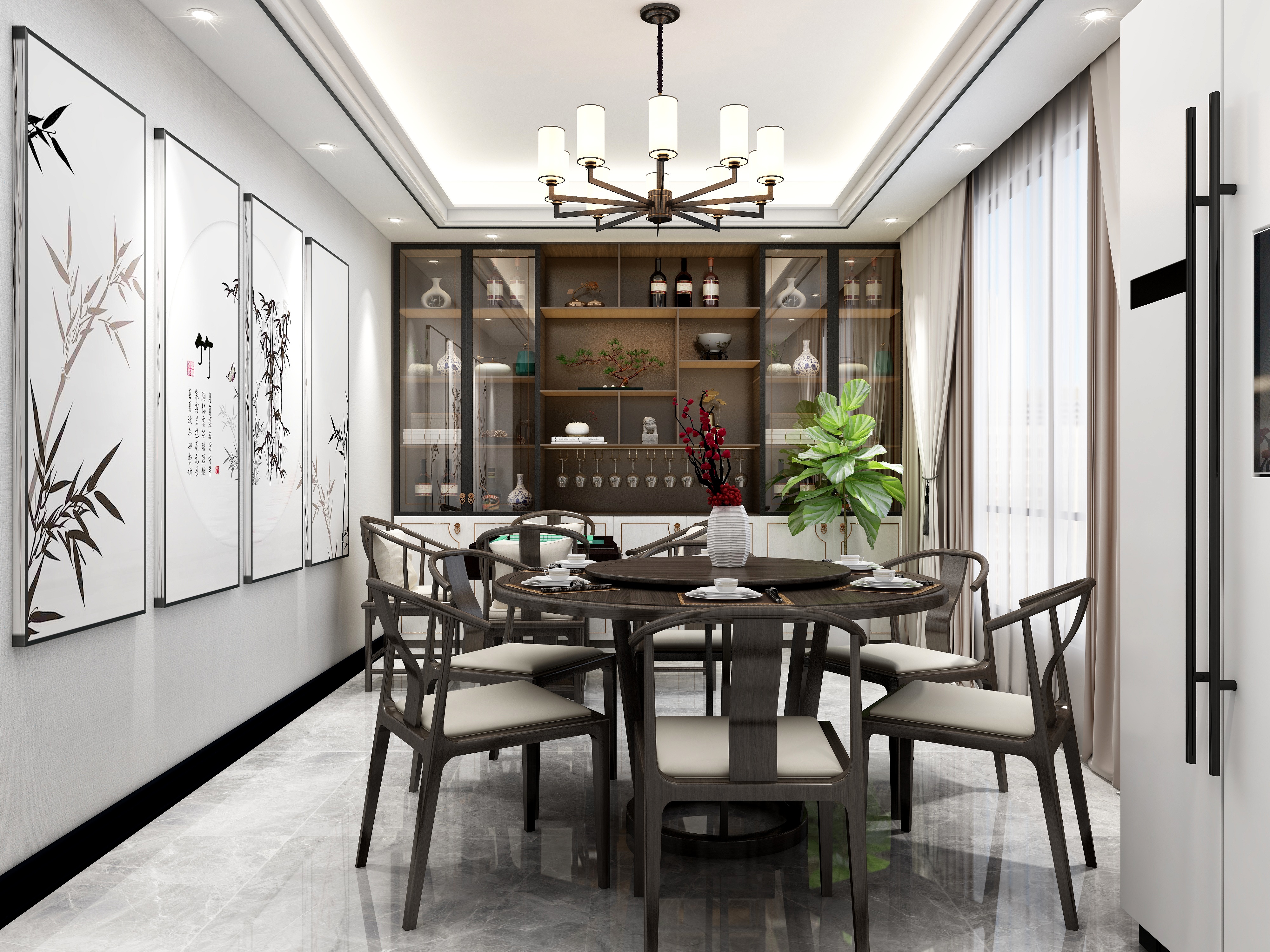 吴爽-江西省抚州市临川区新中式装修效果图