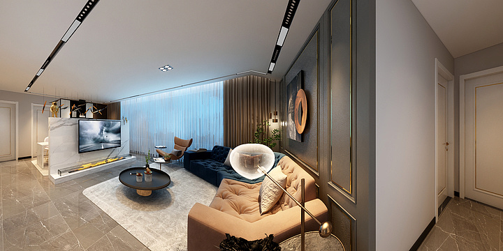 设计师燎-半岛温泉二期袁姐现代风-装修设计方案