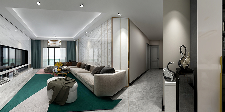 品川设计-120方现代小清新-装修设计方案