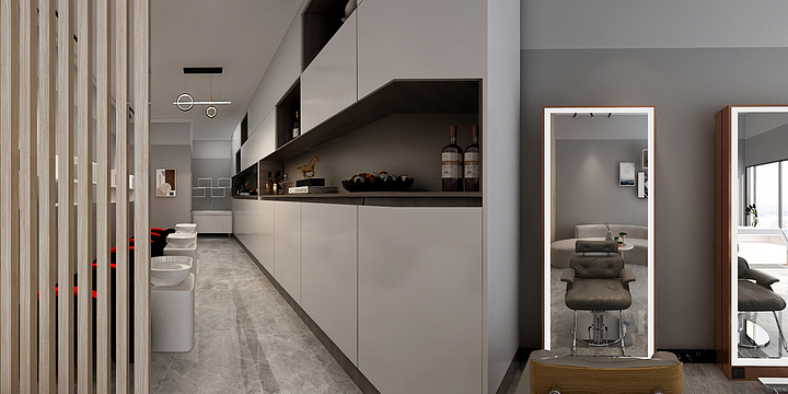 深圳市瑞庭装饰设计工程有限公司-米兰坊理发店-装修设计方案