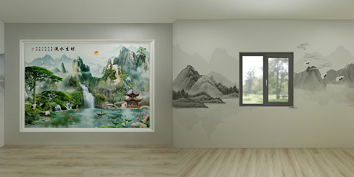 醉美夕阳红-中式画廊-装修设计方案