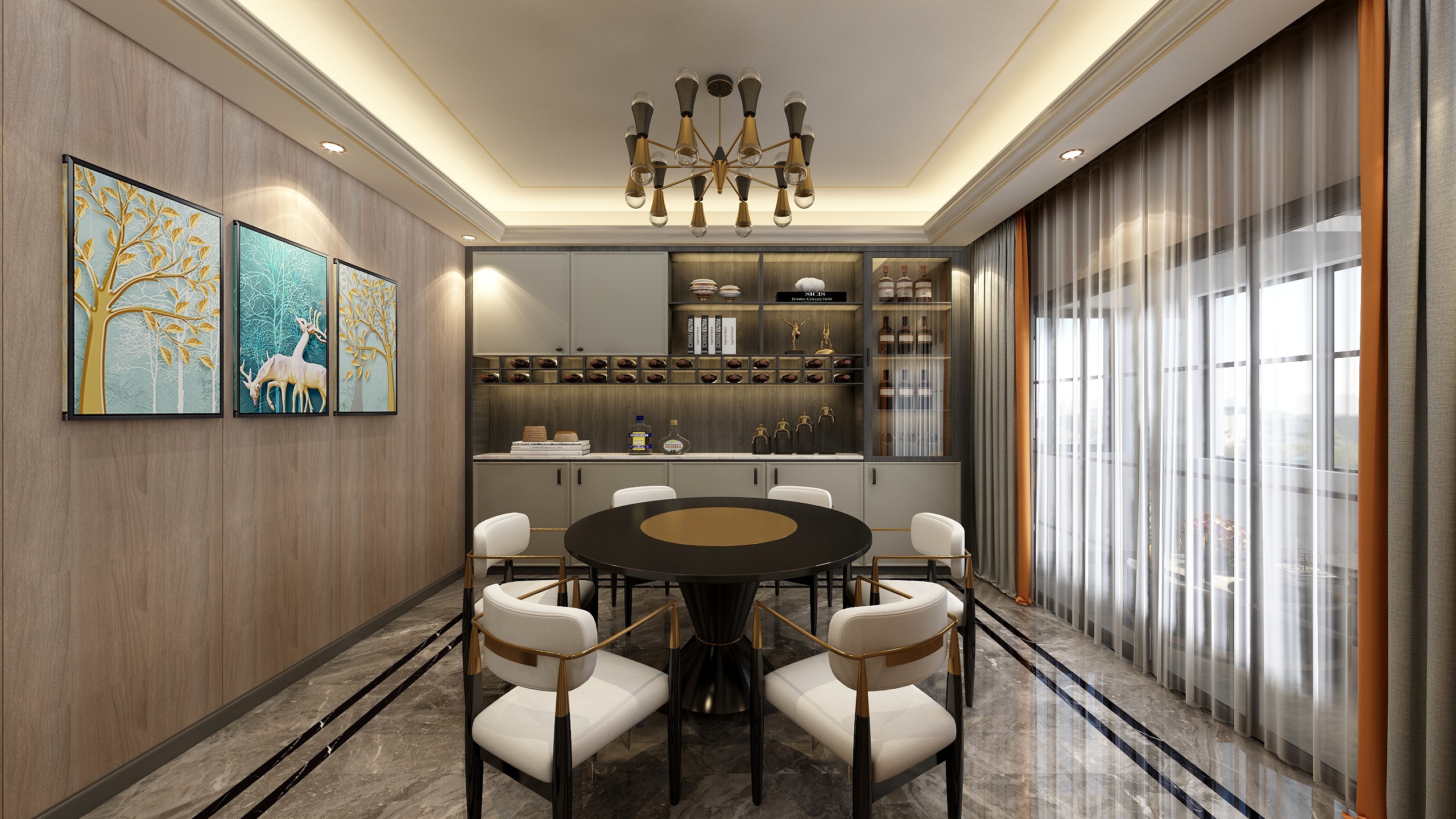 常科-190平现代轻奢别墅装修效果图