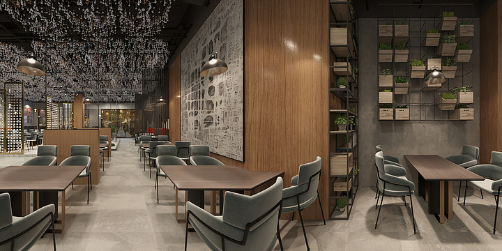 一个系铃人-工业风餐厅-装修设计方案