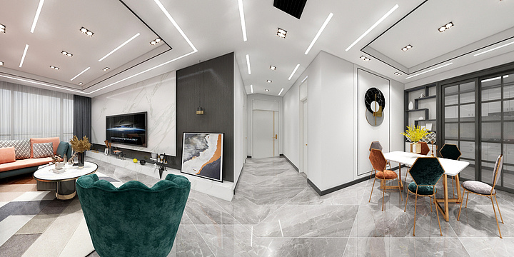 墨玉盛世众合装饰-置信楼王户型-现代-装修设计方案