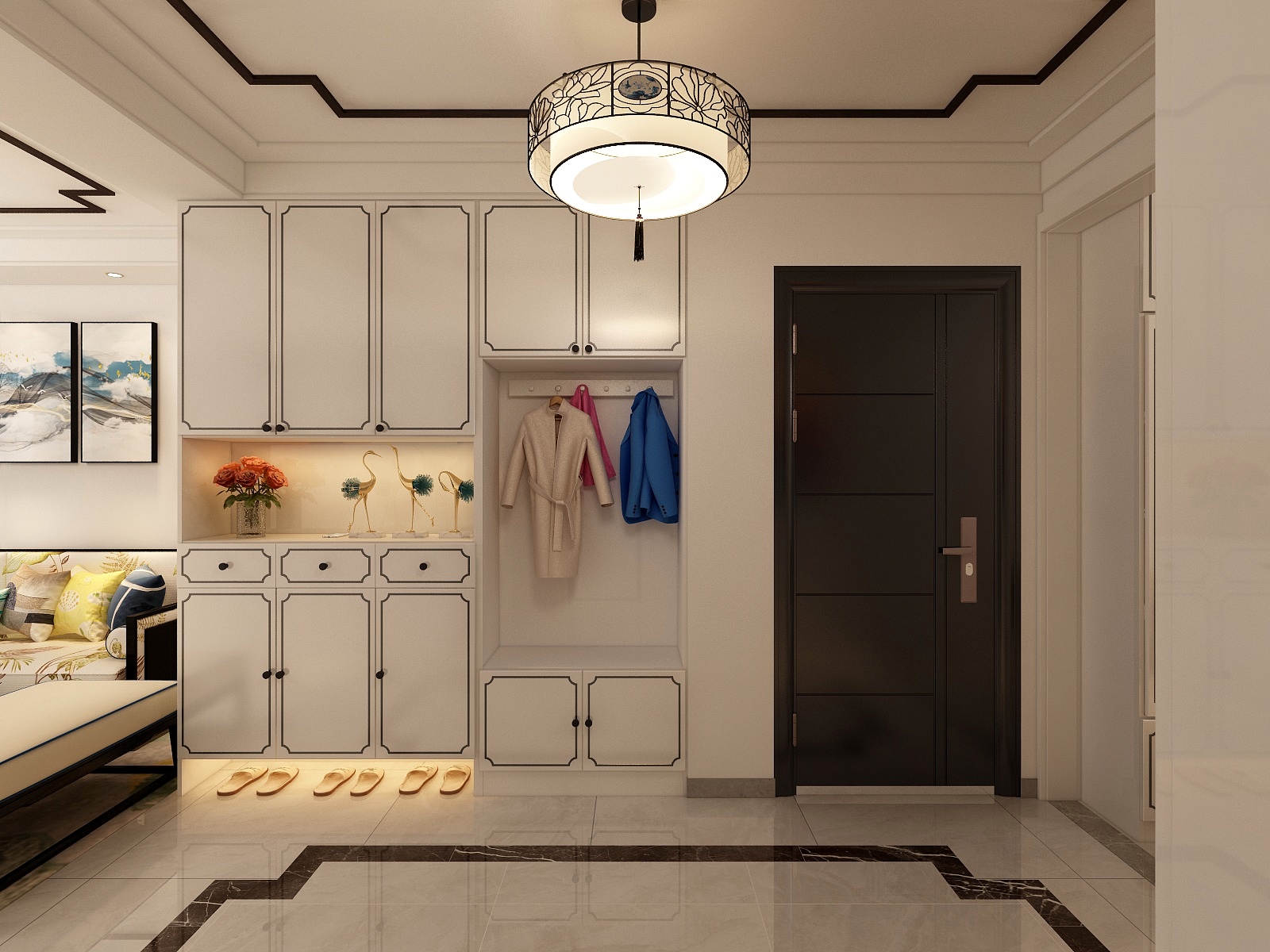 资深设计师徐浩天-92方新中式二居装修效果图