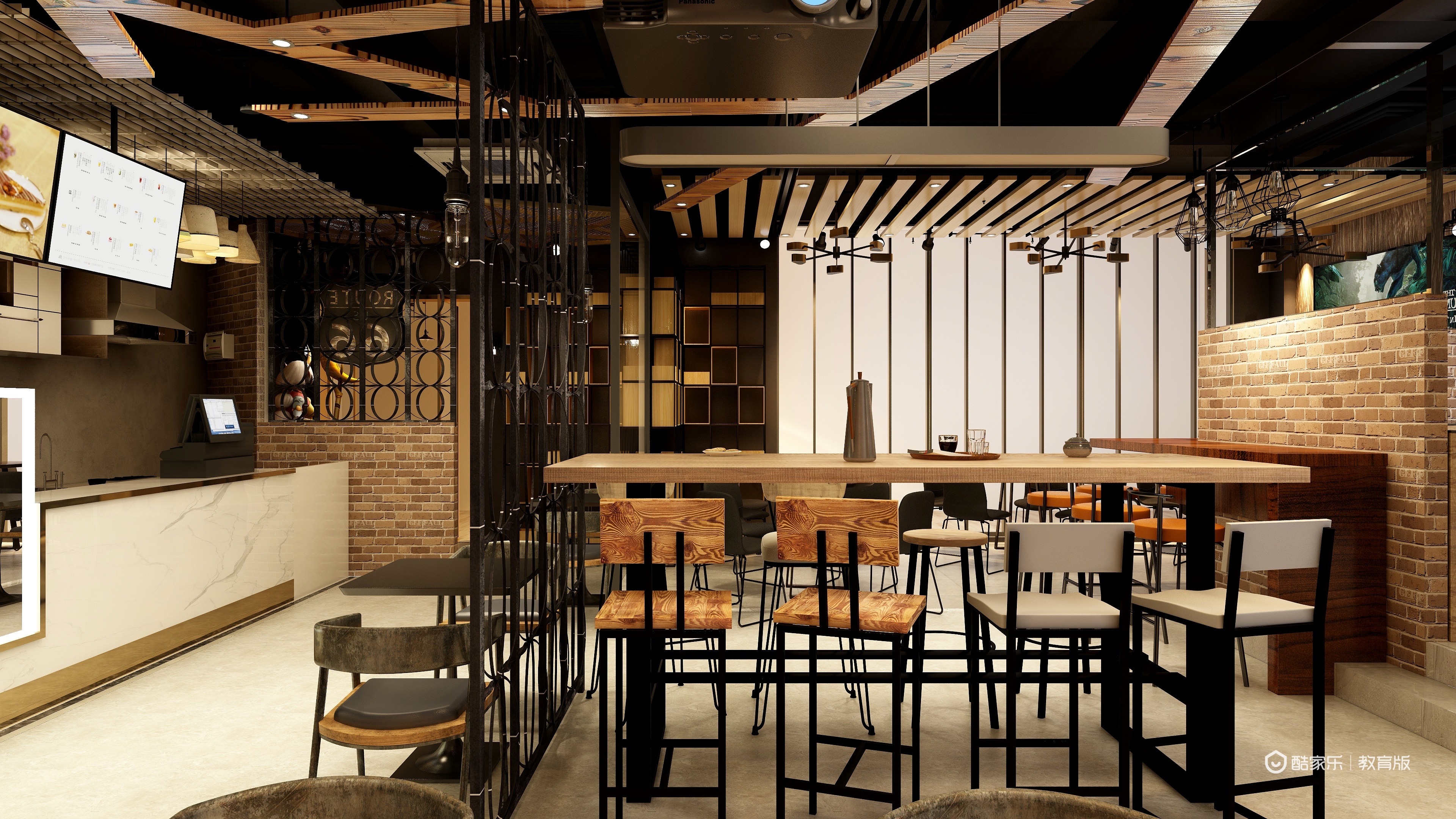 冯子浩-工业风手游主题咖啡馆装修效果图