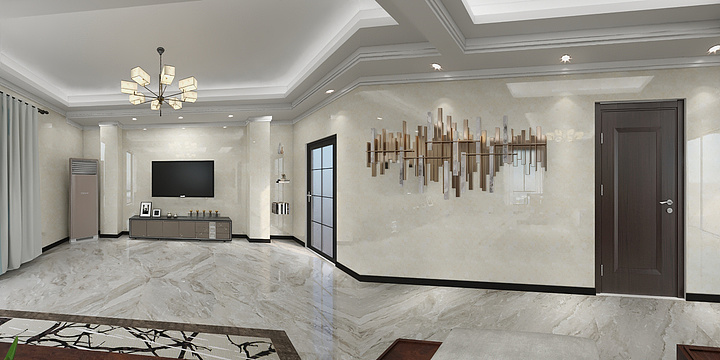 全案设计总监钟工-张槎大富村陈小姐雅居电视机东面方案-装修设计方案