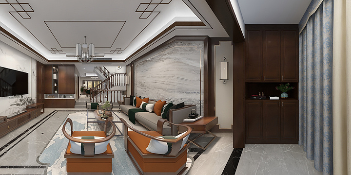 襄阳整家定制-672-中式四层别墅-装修设计方案