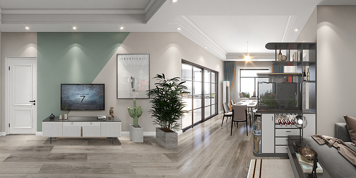 颜团子设计-中城秀景现代效果图-装修设计方案