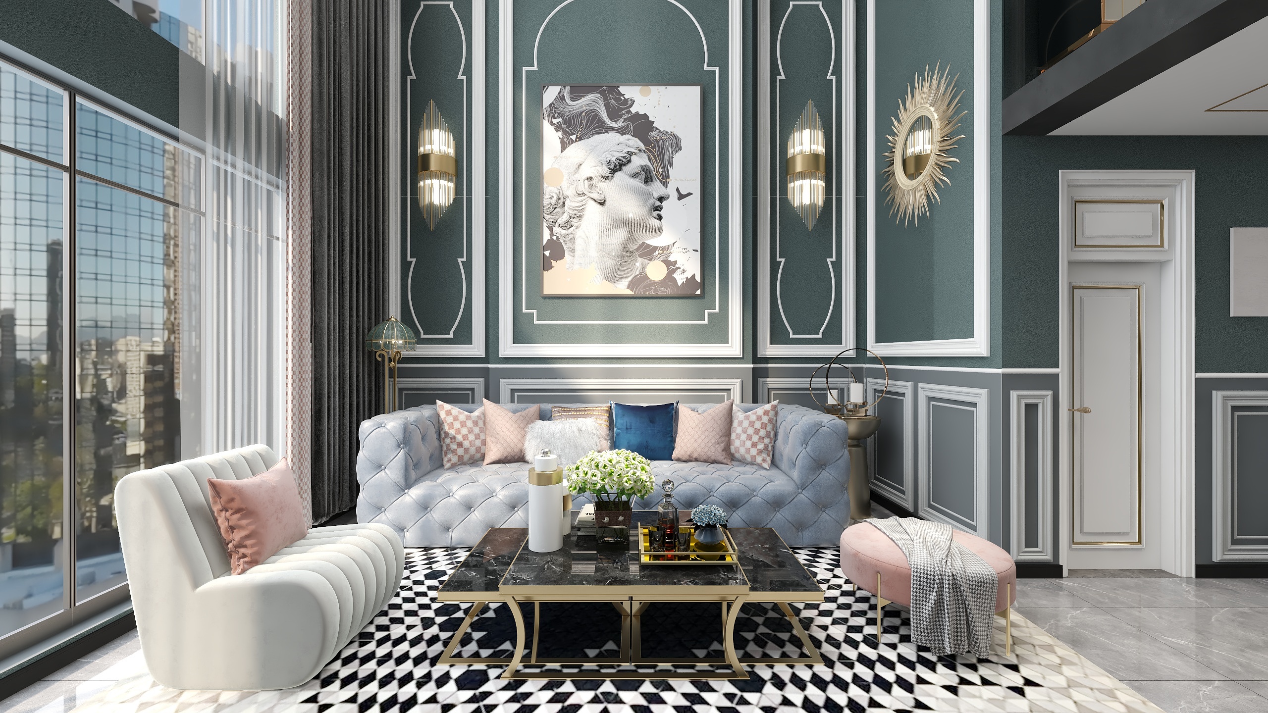 刘月-美式-别墅-装修设计方案