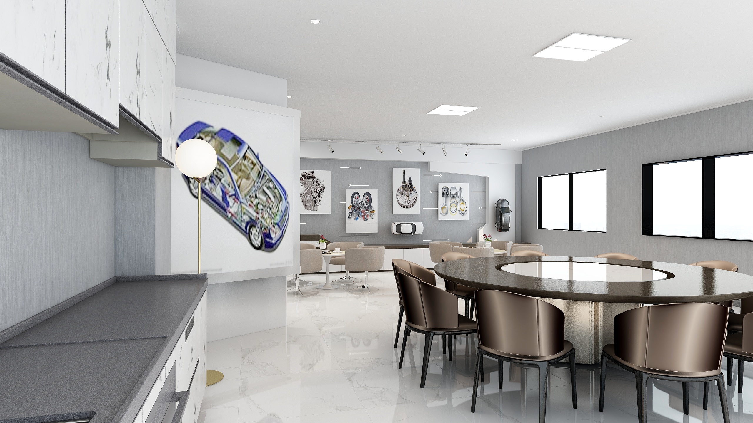 过白s-红旗车展餐厅-装修设计方案