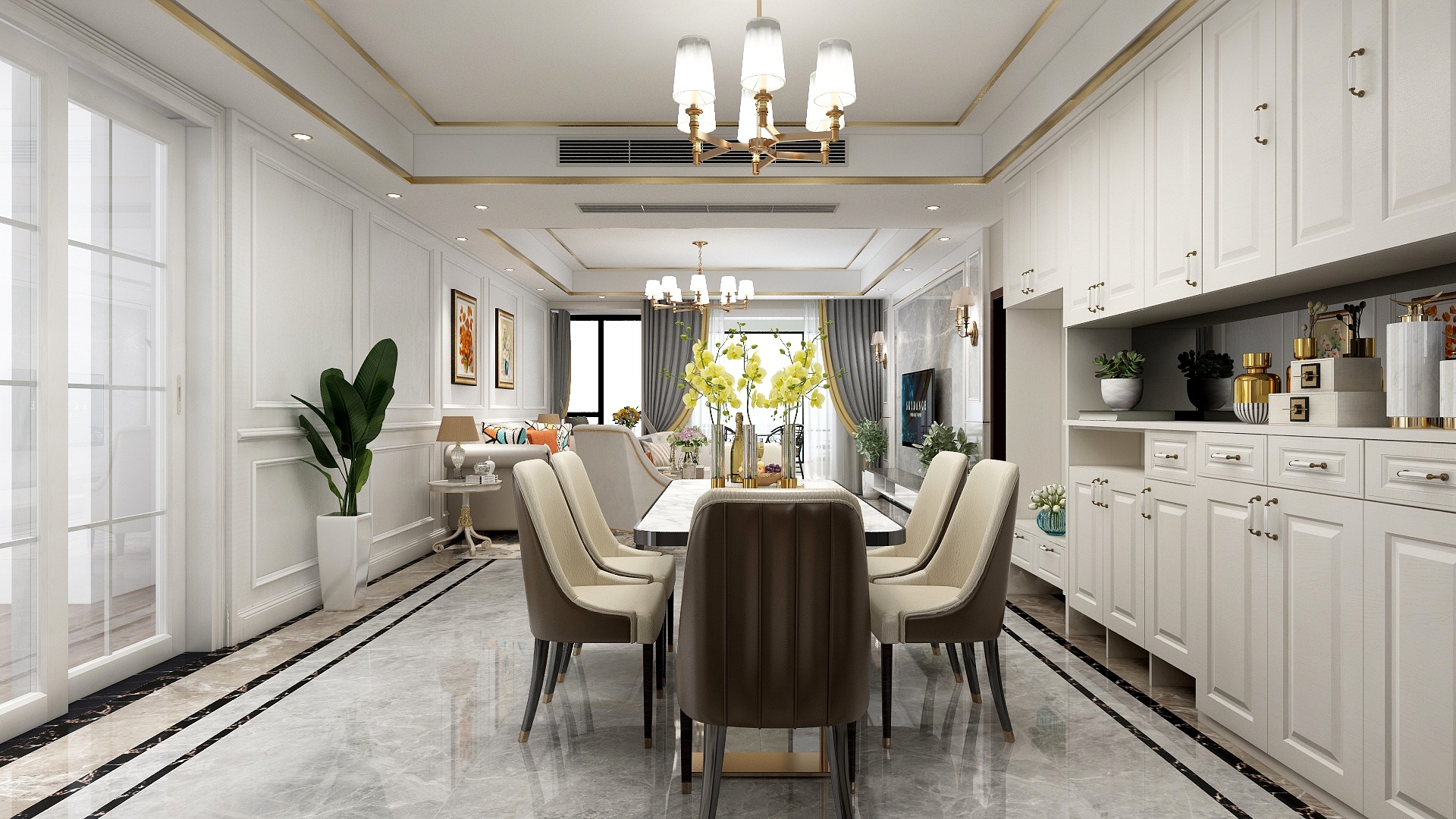 Lifen-三房两厅一厨两卫欧式设计风格装修效果图