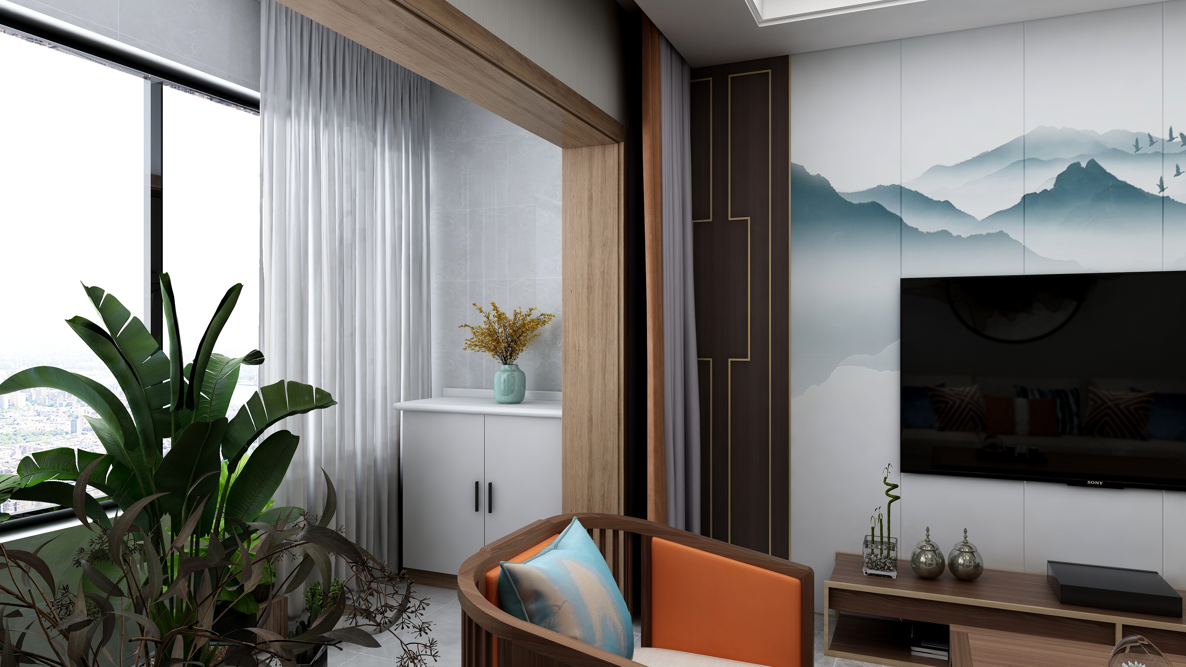 杜磊-木色新中式，三室两厅-装修设计方案