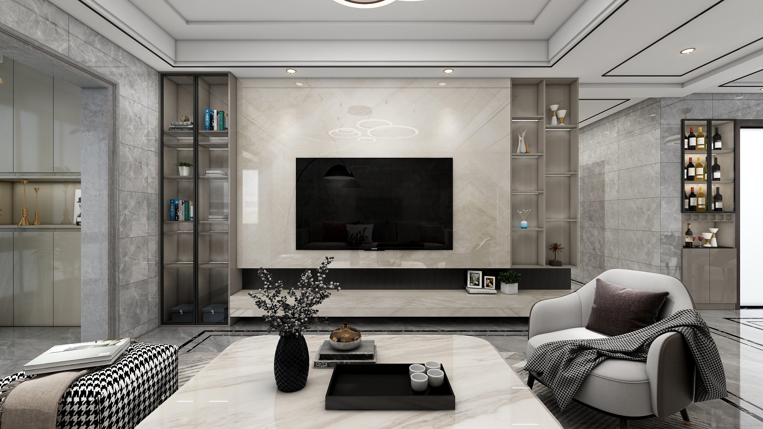 木子美佳-现代简约客餐厅-装修设计方案