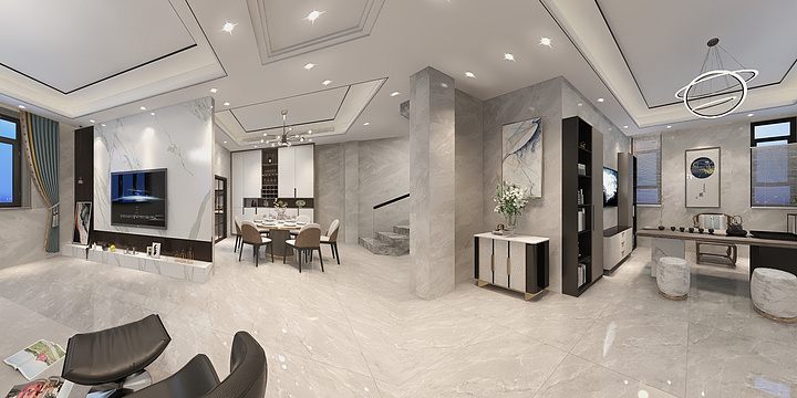 效果呈现1-别墅一层-装修设计方案