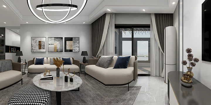 那蓝真天-财富 家天下7#2-703-装修设计方案