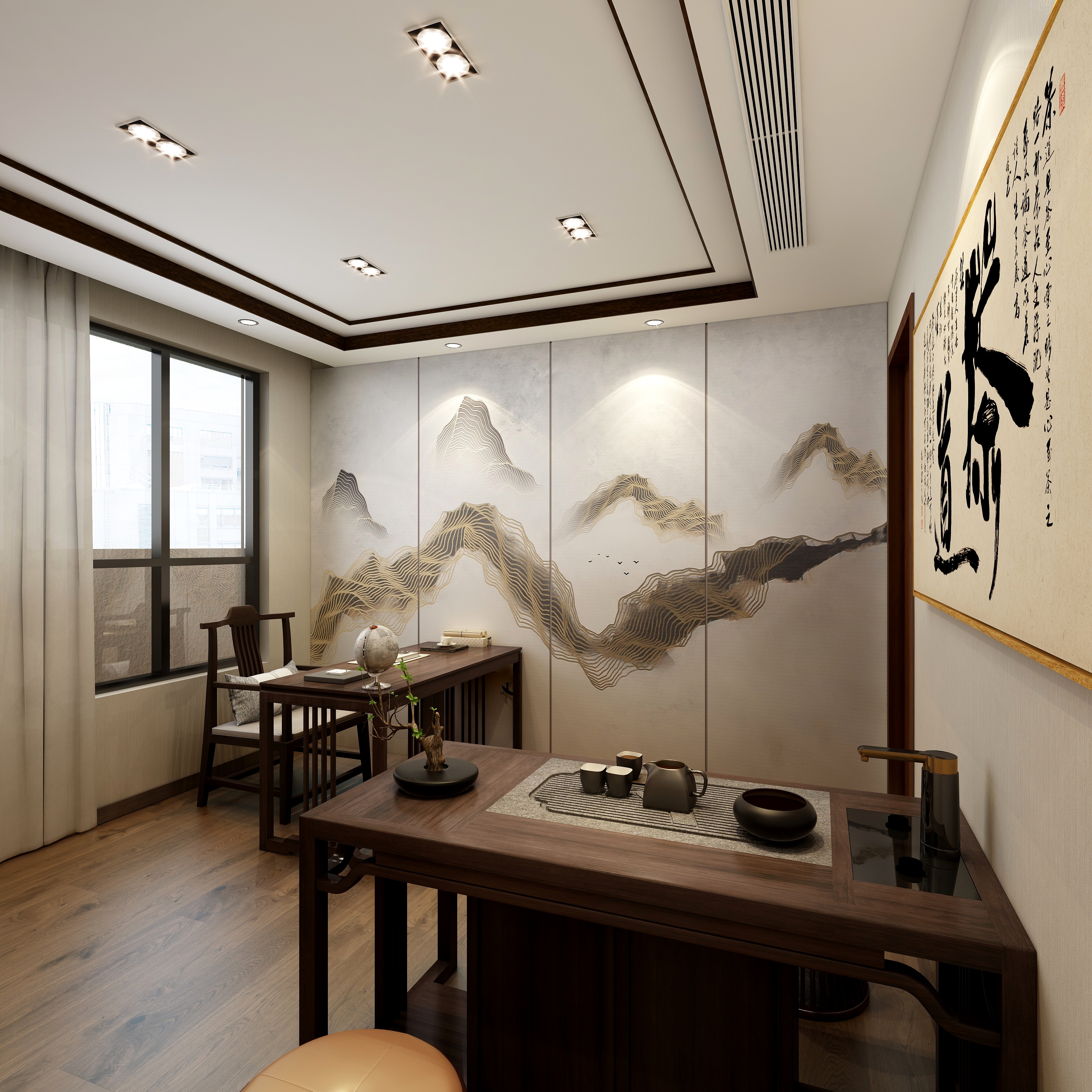 湛智华-新中式复式359平装修效果图