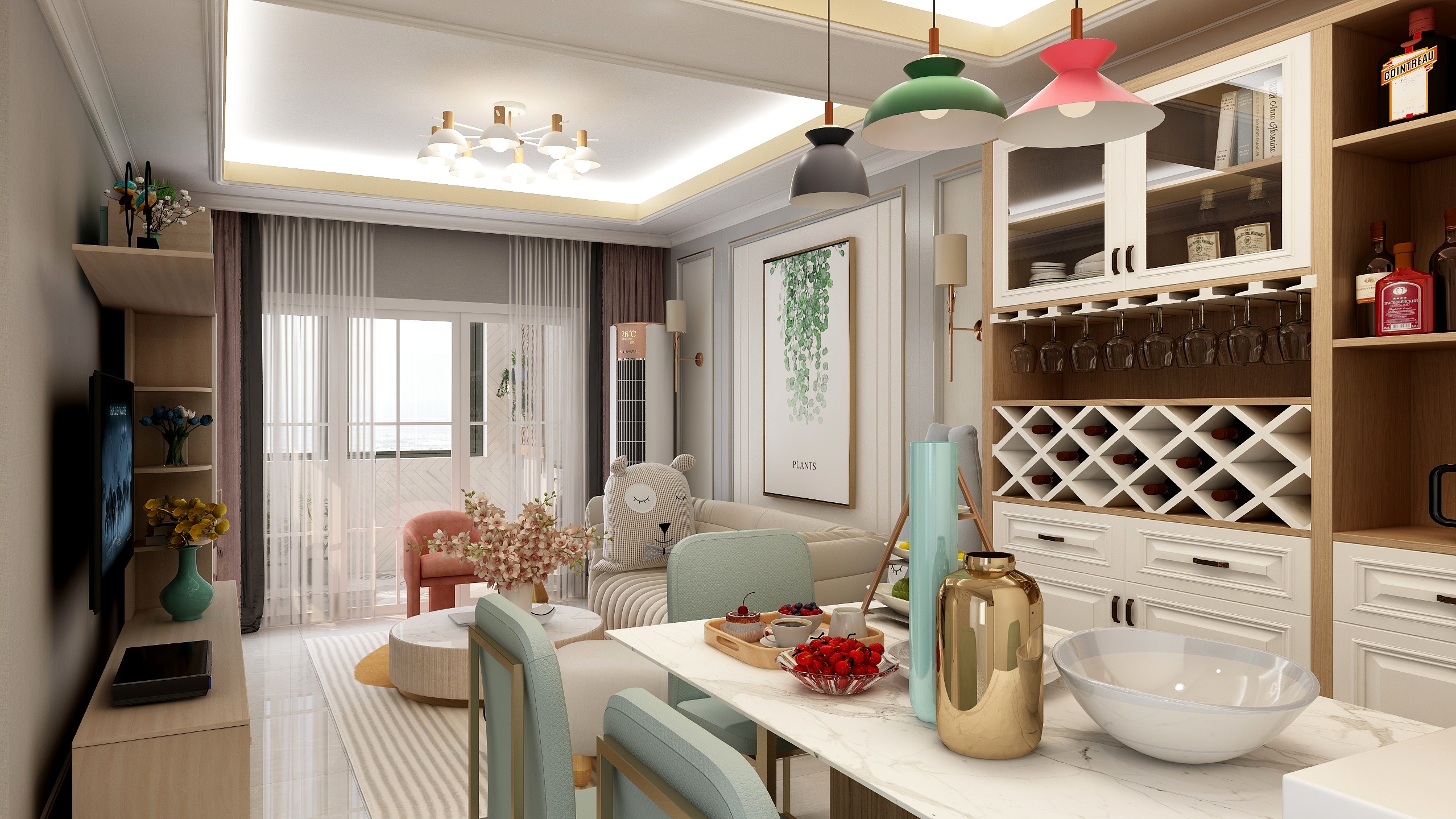 月下老人Bxvf-德信海德公园83.00㎡A2’3室2厅1卫1厨-装修设计方案