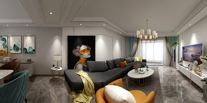 凯里帝豪-花姐设计案例-金泉国际18栋1001背景墙-副本-装修设计方案