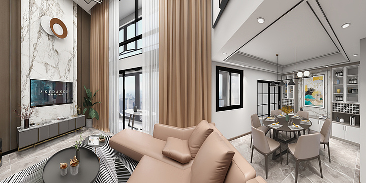 梵品装饰乐家酷-圣玺府跃层效果图-装修设计方案