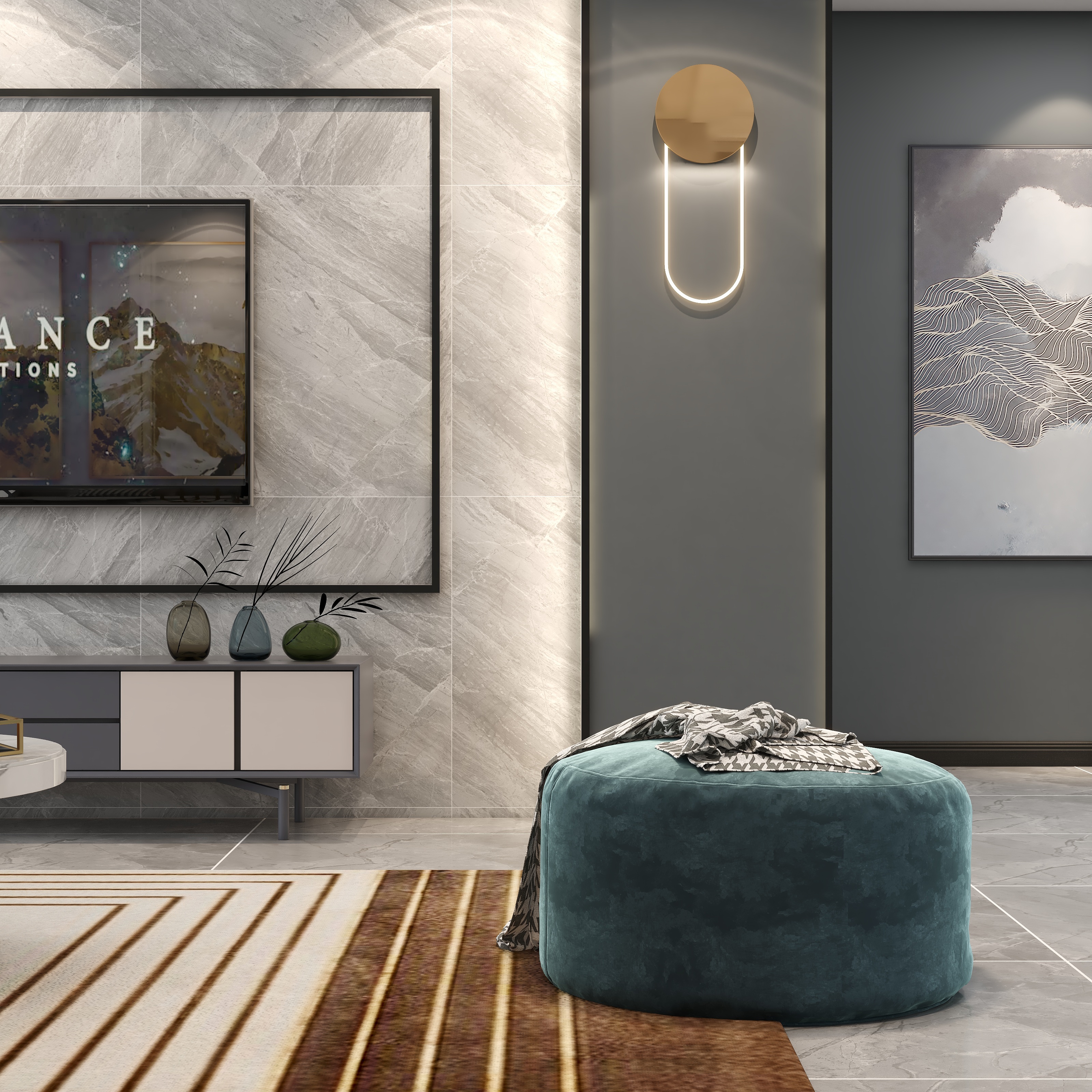 丨3D效果图-时代新区汪府-装修设计方案