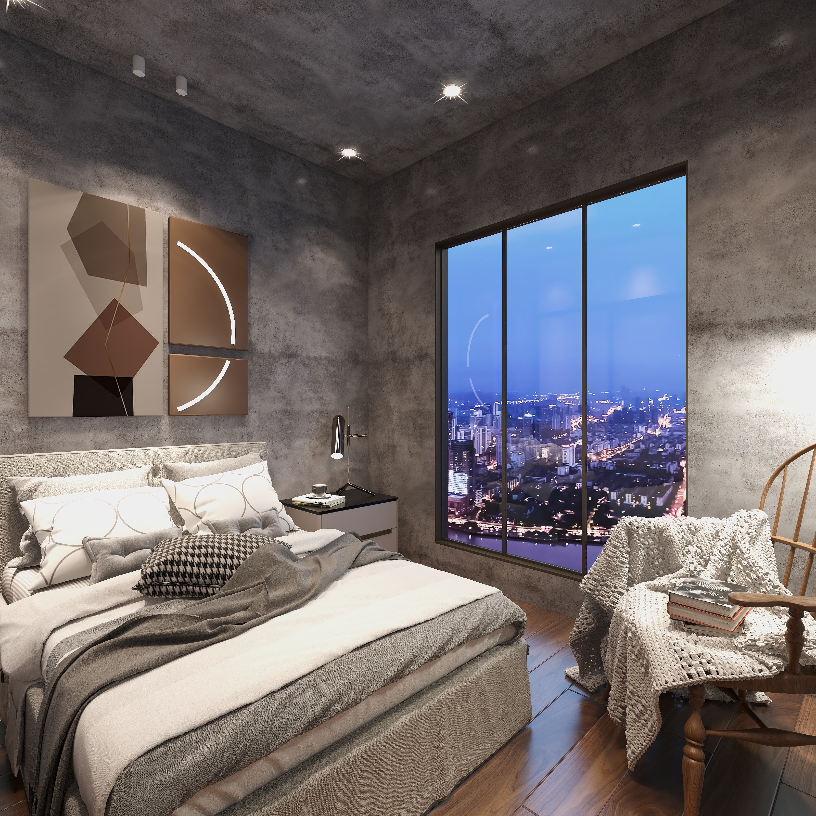 装饰家装设计-69平工业风装修效果图