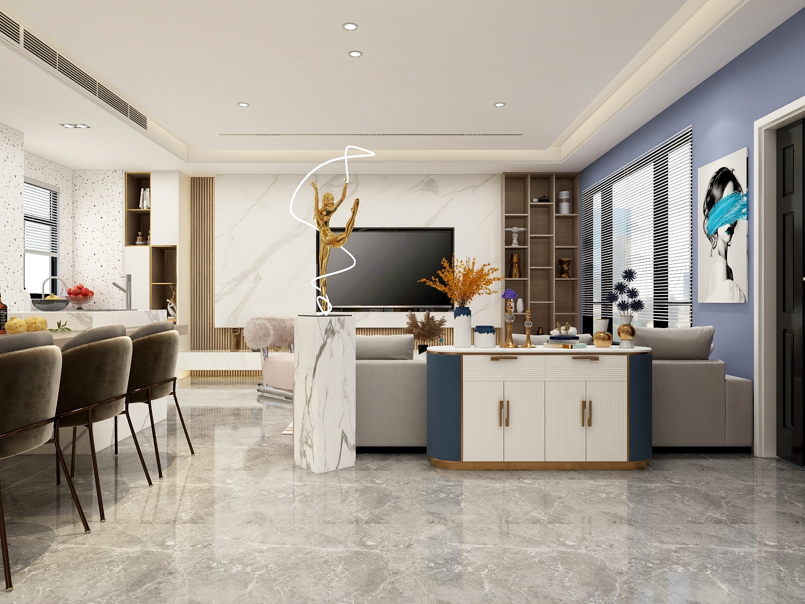 张旭-『painter』|两层-轻奢装修效果图