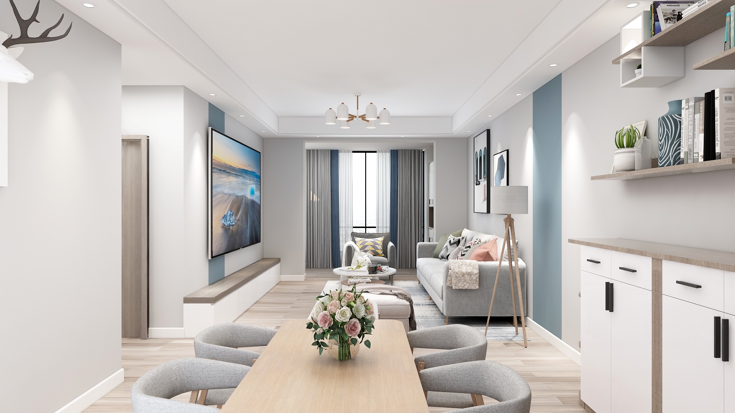 小米装饰11-水韵长滩99平北欧风-装修设计方案