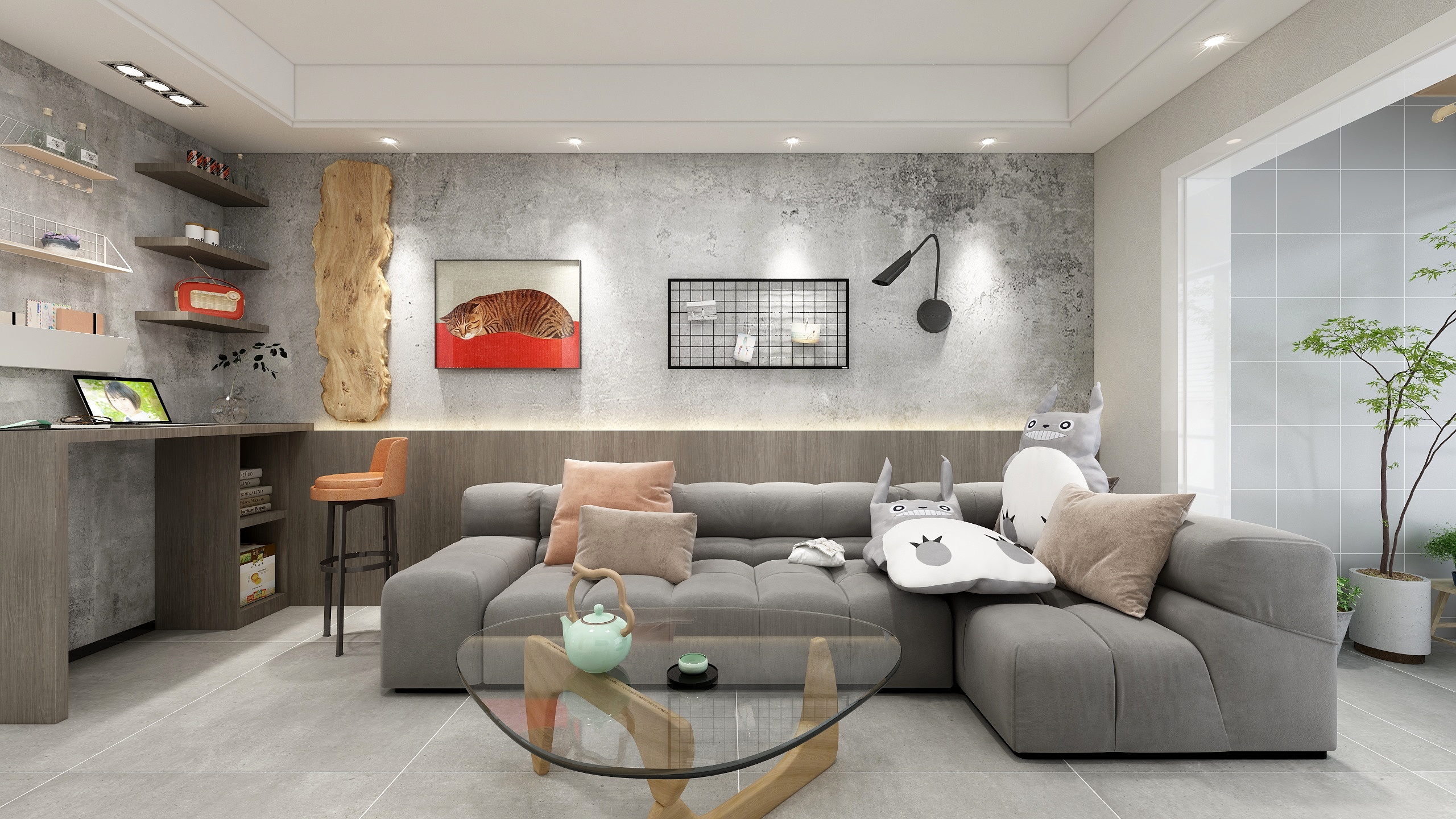 王瑛-略带粗犷工业风的日系小居所装修效果图