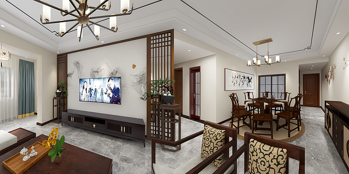 设计师王成-阅江阁中式风格定-装修设计方案