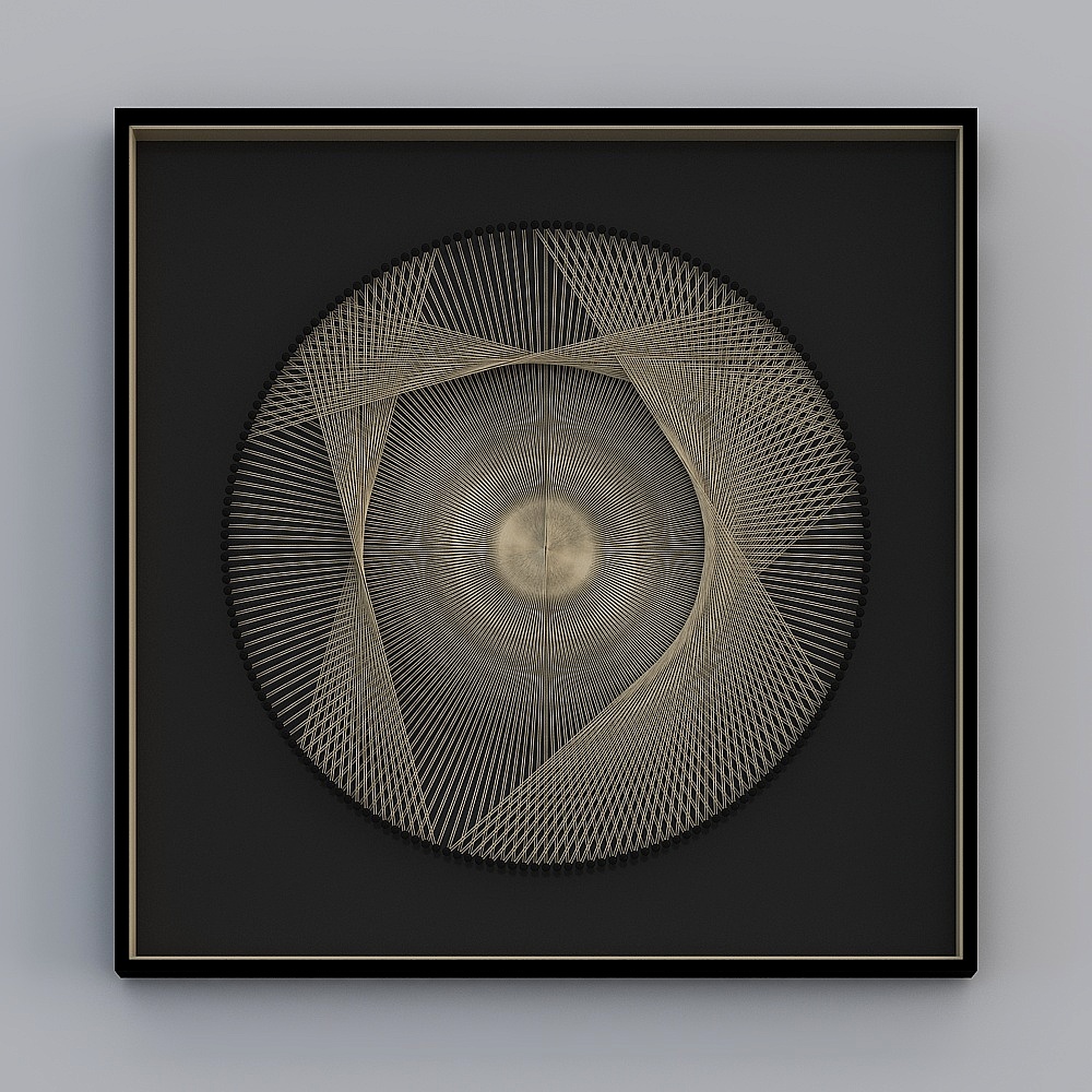 针线画-圆形113D模型