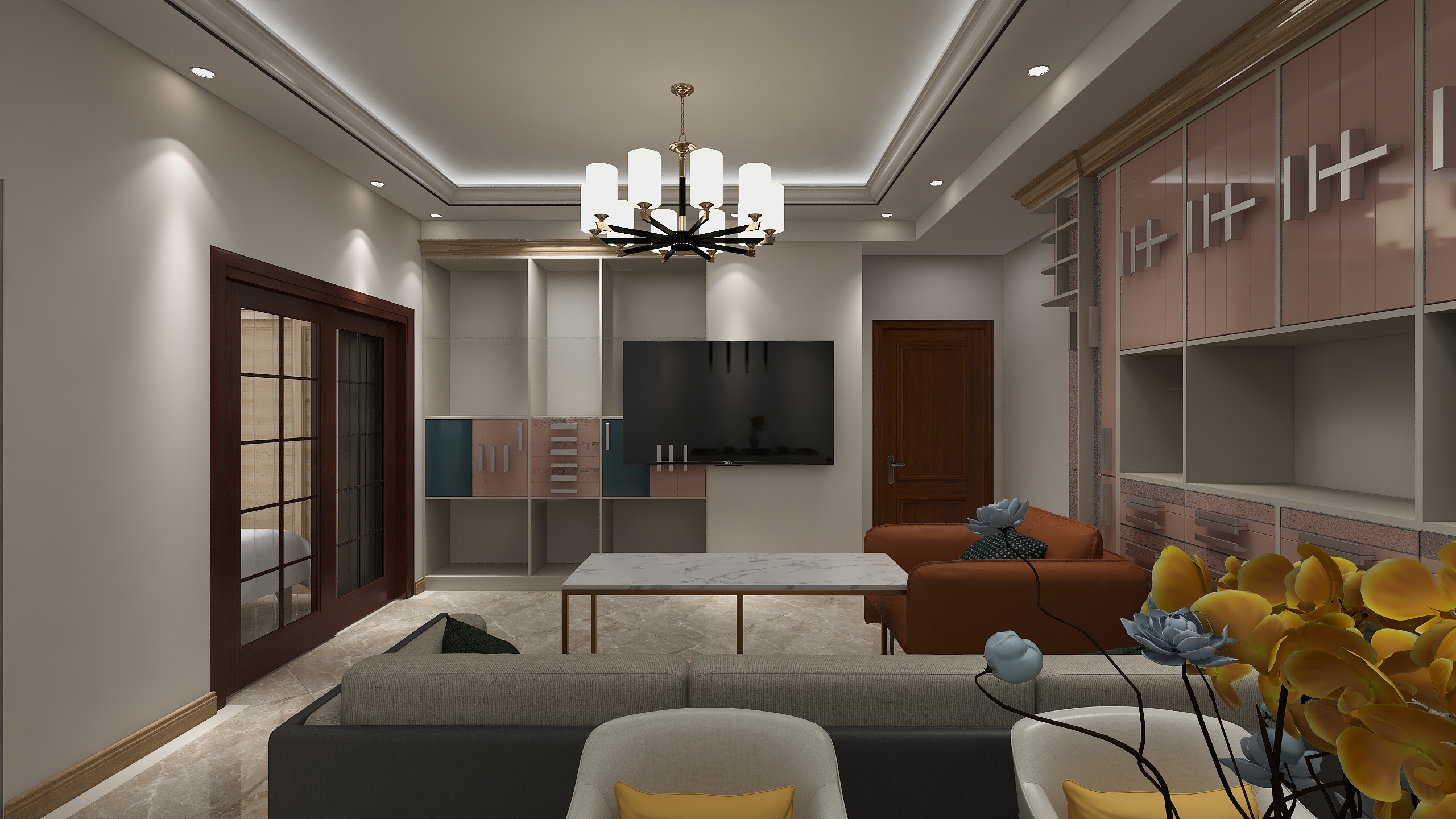 唐山设计师岳镇岭-富丽国际89平米装修效果图