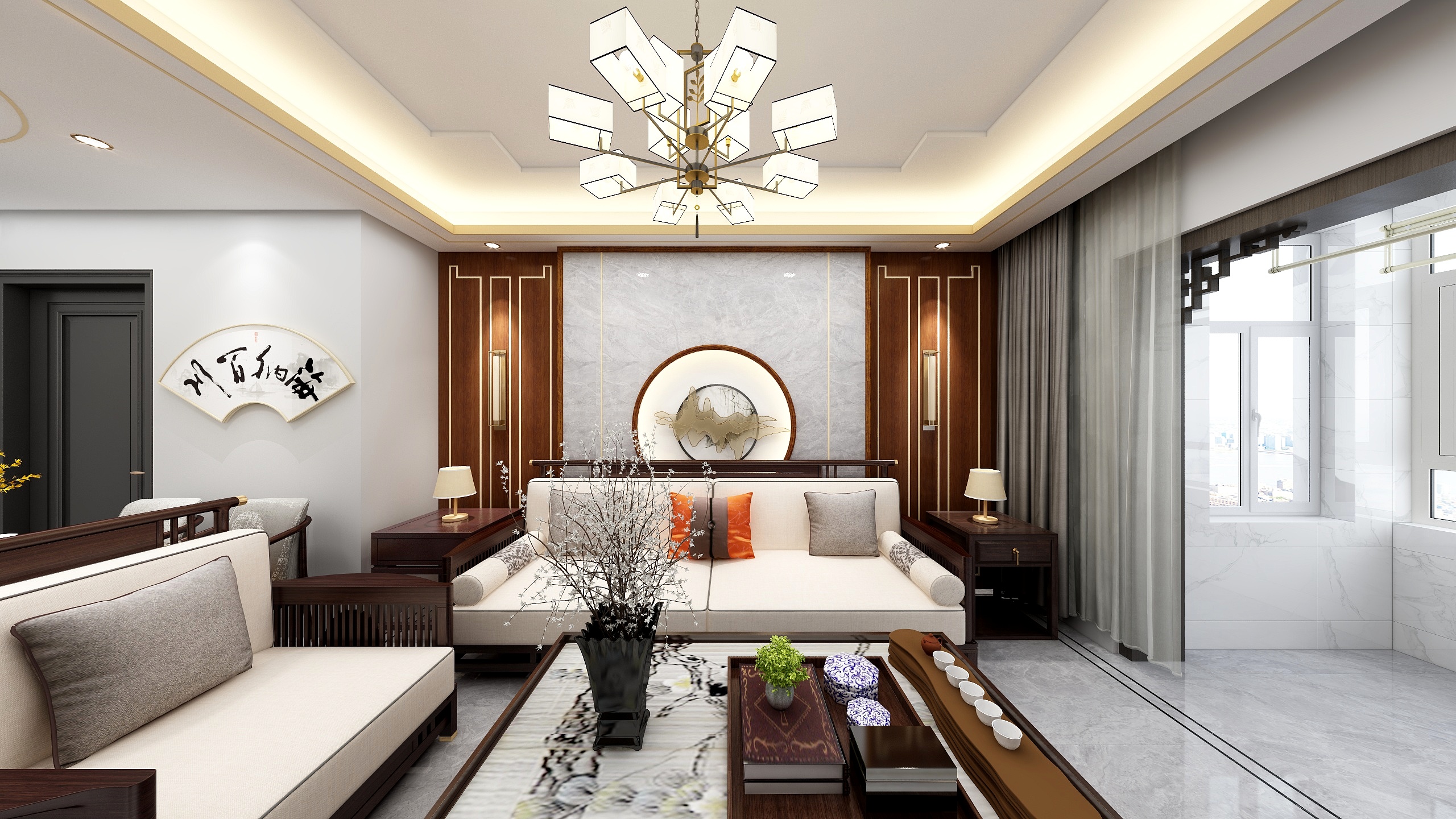 楷昊室内设计-75方中房馨美域三居装修效果图