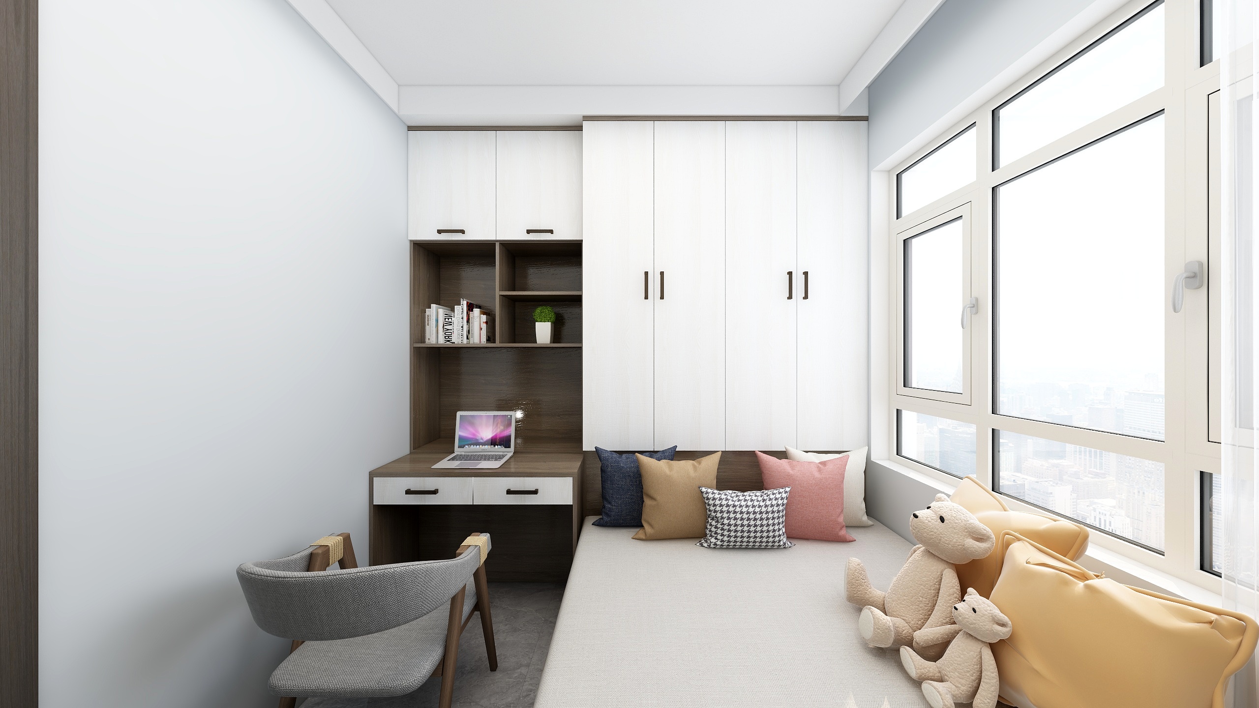 楷昊室内设计-75方中房馨美域三居装修效果图